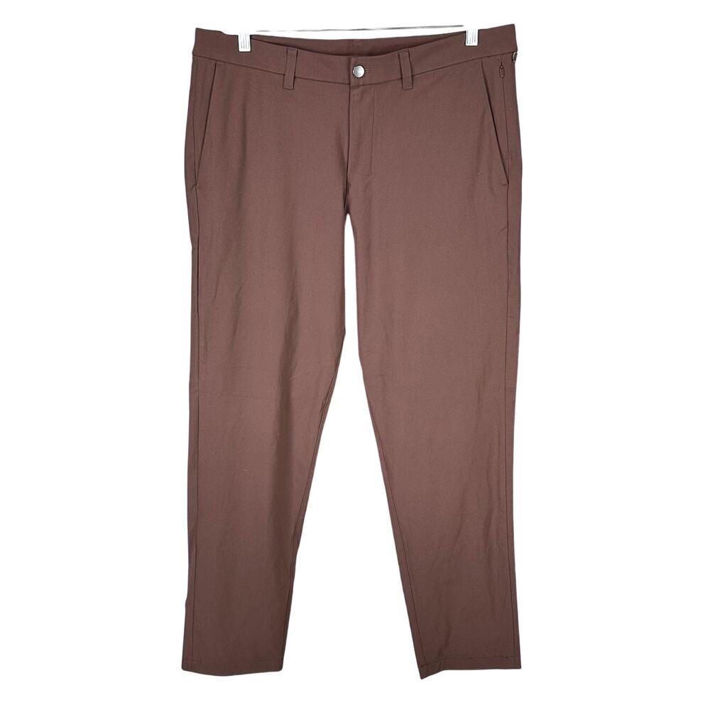 Lululemon Commission Pant Slim Warpstreme Brown Earth Men's 38 x 30 EUC